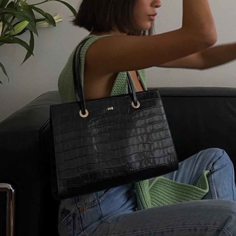 Dylan Kain Embossed Leather Tote Bag